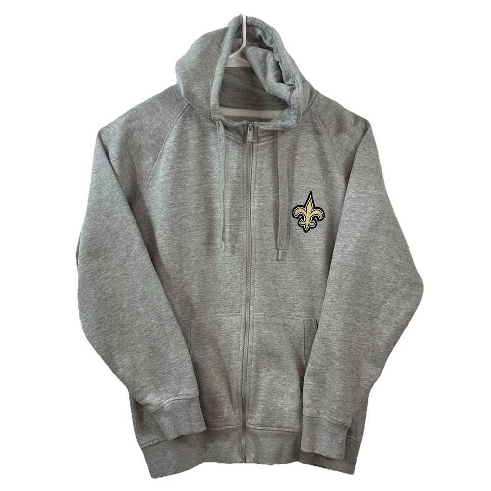 New Orleans Saints Football Antiqua NFL Logo Sweatshirt Full Zip Hoodie Mens L